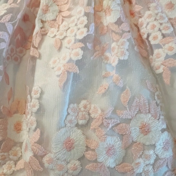 American Princess Floral Dress Size 2T White and Pastel Pink Floral Overlay - Picture 4 of 14